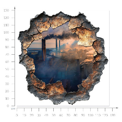 3D wall hole sticker 49x51 Industrial landscape