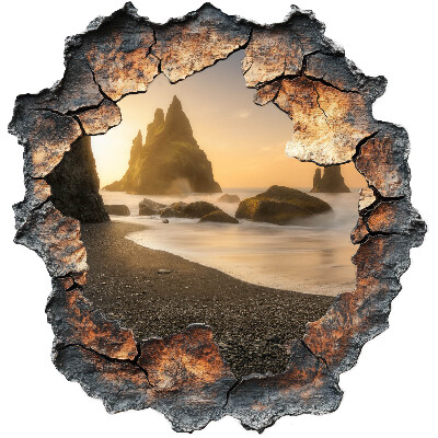 3D wall hole sticker 50x51 Water rocks