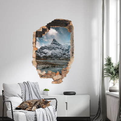 3D wall hole sticker 34x51 Mountain panorama
