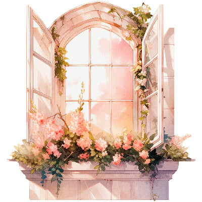 Fake window wall sticker 48x51 Romantic window