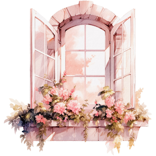 Fake window wall sticker 49x51 Rustic window