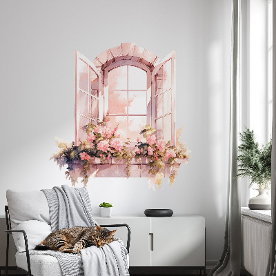 Fake window wall sticker 49x51 Rustic window