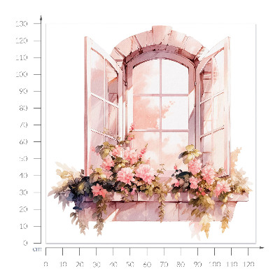 Fake window wall sticker 49x51 Rustic window