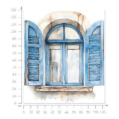 Fake window wall sticker 44x51 Wooden shutters