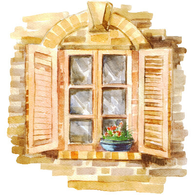 Fake window wall sticker 48x51 Idyllic window