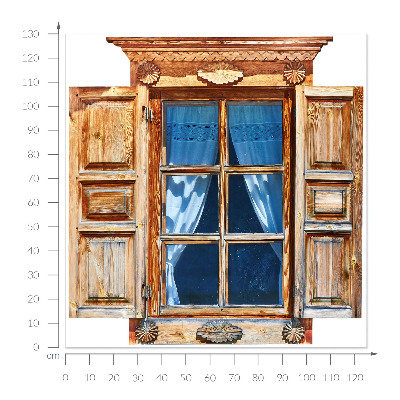 Fake window wall sticker 49x51 Rustic window