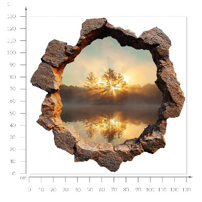 3D wall hole sticker 51x51 Landscape through the rocks