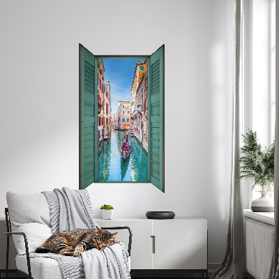 Fake window wall sticker 30x51 A picturesque canal
