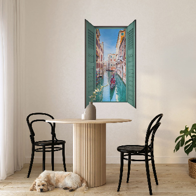 Fake window wall sticker 30x51 A picturesque canal