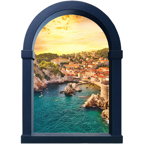 Fake window wall sticker 37x51 Mediterranean view