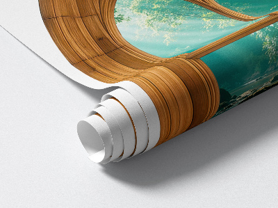 Fake window wall sticker 41x51 Tropical landscape