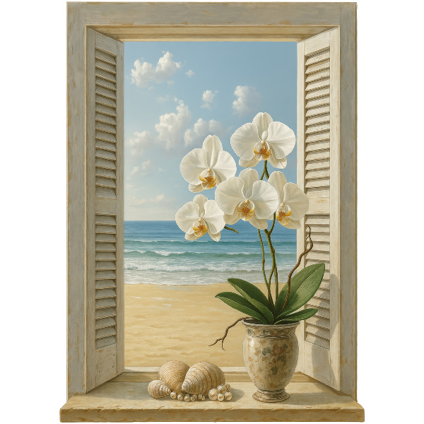 Fake window wall sticker 37x51 Sea Window