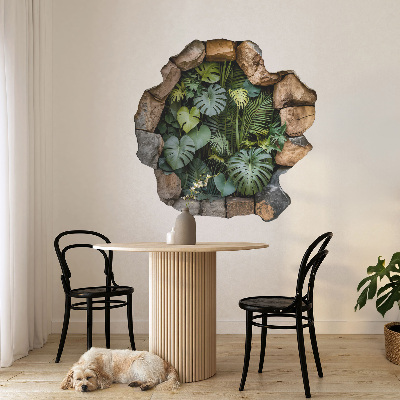 3D wall hole sticker 51x51 Tropical oasis