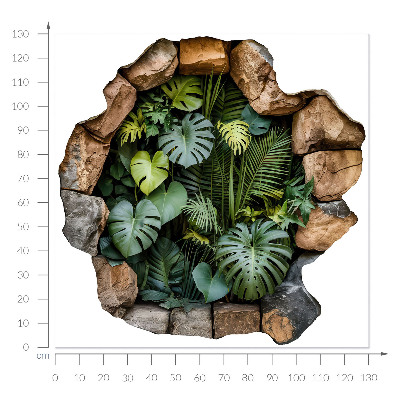 3D wall hole sticker 51x51 Tropical oasis