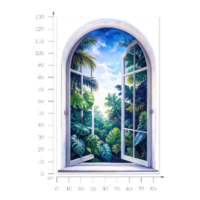 Fake window wall sticker 34x51 Tropical view