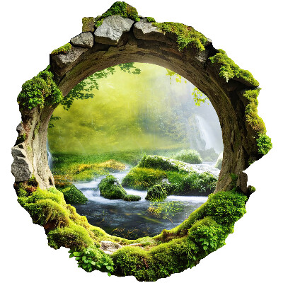 3D wall hole sticker 48x51 Green land