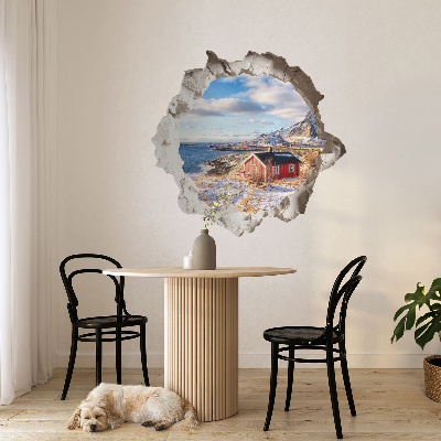 3D wall hole sticker 51x48 Winter landscape