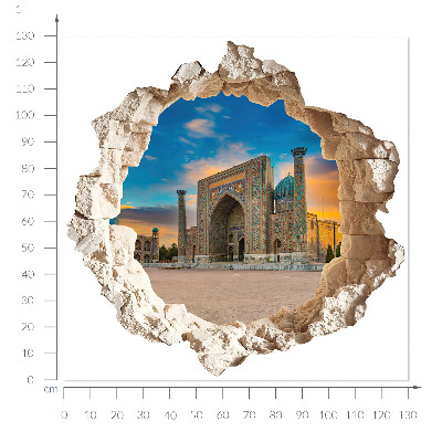 3D wall hole sticker 51x50 Architectural discovery
