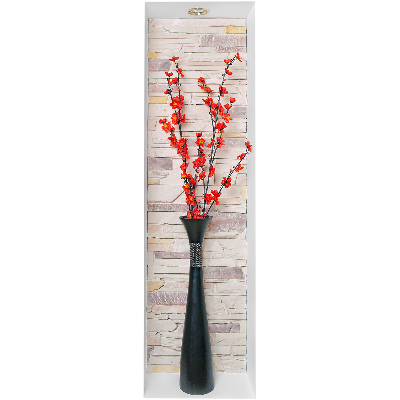 3D illusion wall decal 15x51 Flowers and stones