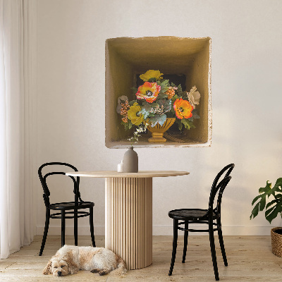 3D illusion wall decal 48x51 Flowers vase