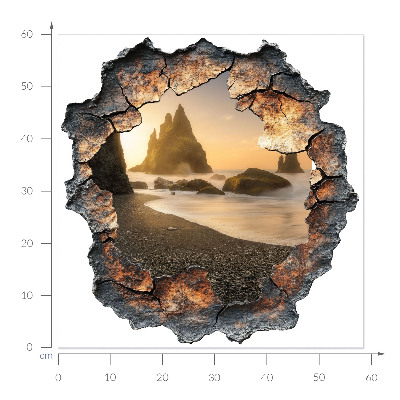 3D wall hole wallpaper 23x24 Water rocks