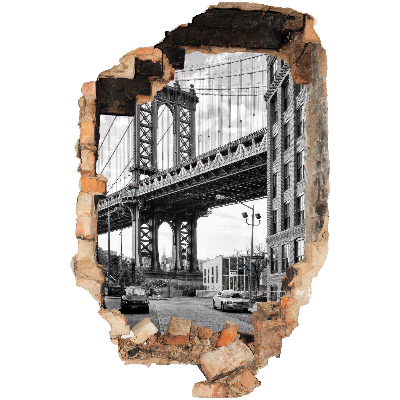 3D wall hole wallpaper 16x24 City landscape