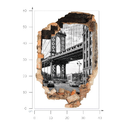 3D wall hole wallpaper 16x24 City landscape