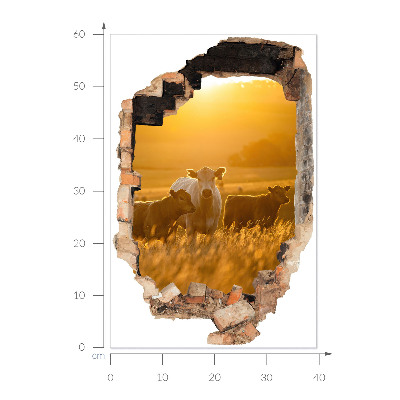 3D wall hole wallpaper 16x24 Rural landscape