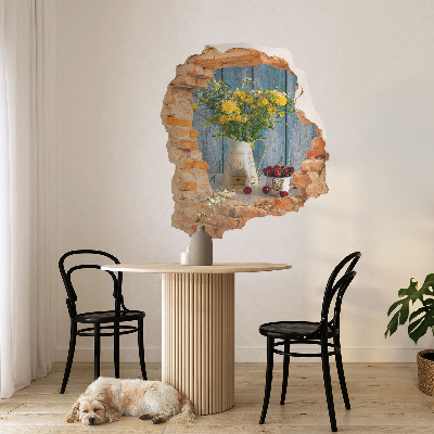 3D wall hole wallpaper 20x24 Rural landscape