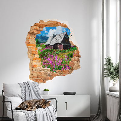 3D wall hole wallpaper 20x24 Rustic landscape
