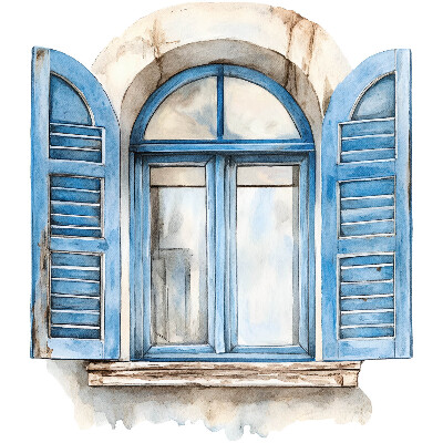 Window sticker wallpaper 20x24 Wooden shutters