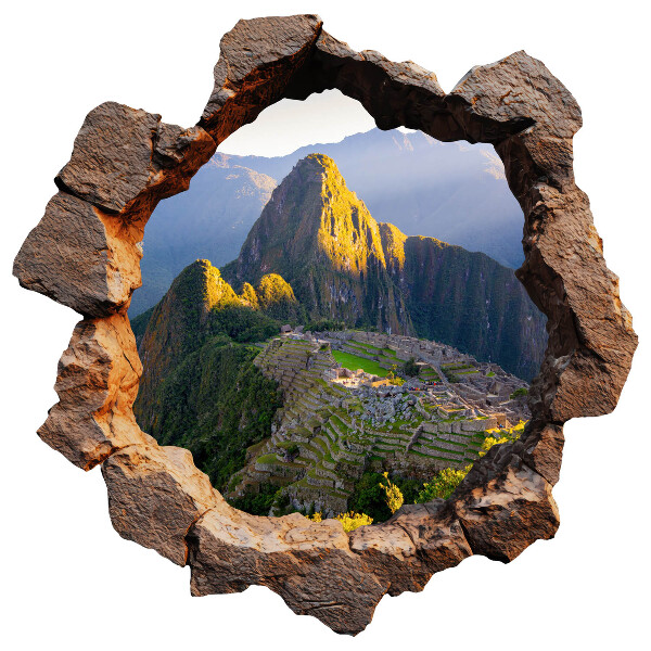 3D wall hole wallpaper 24x24 Rock Window