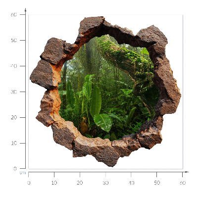 3D wall hole wallpaper 24x24 Green wonder