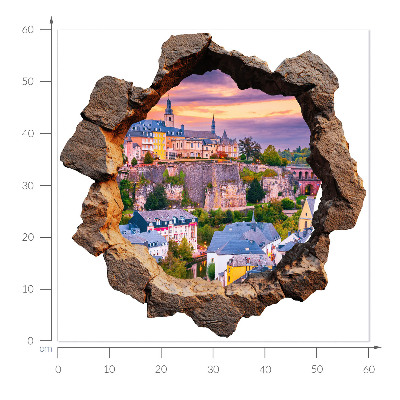 3D wall hole wallpaper 24x24 Stone window