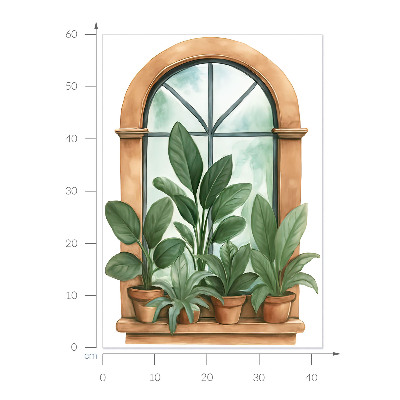 Window sticker wallpaper 17x24 Window plants.