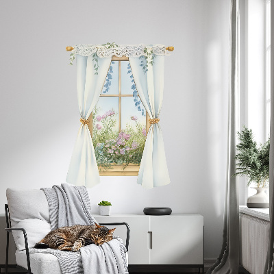 Window sticker wallpaper 17x24 Curtains with a view