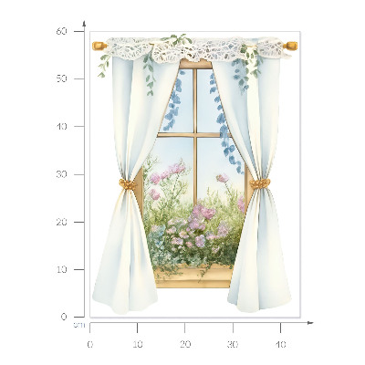 Window sticker wallpaper 17x24 Curtains with a view