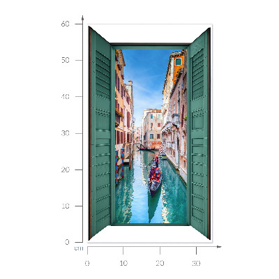 Window sticker wallpaper 14x24 A picturesque canal