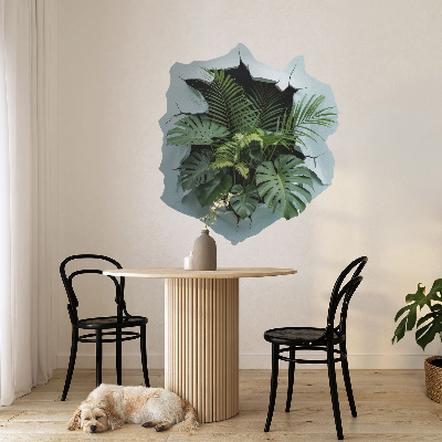 3D wall hole wallpaper 21x24 Plant explosion