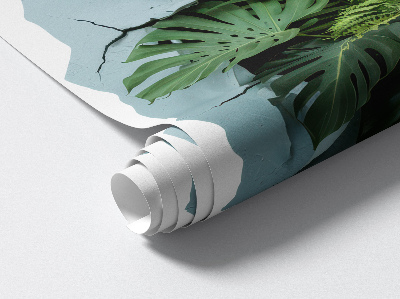 3D wall hole wallpaper 21x24 Plant explosion