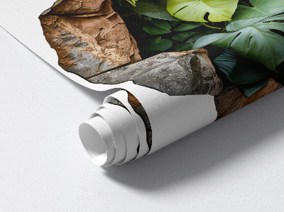 3D wall hole wallpaper 24x24 Tropical oasis