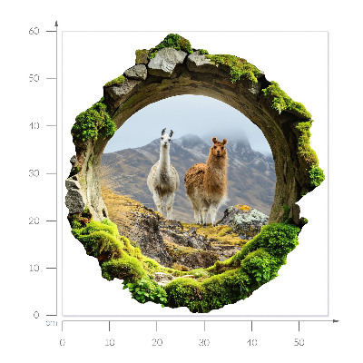 3D wall hole wallpaper 22x24 Mountain oasis