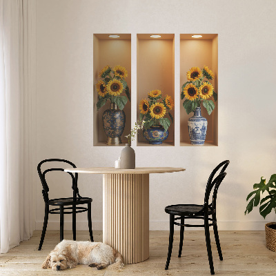 3D effect wall sticker 24x21 Sunflower bouquets