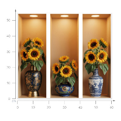 3D effect wall sticker 24x21 Sunflower bouquets