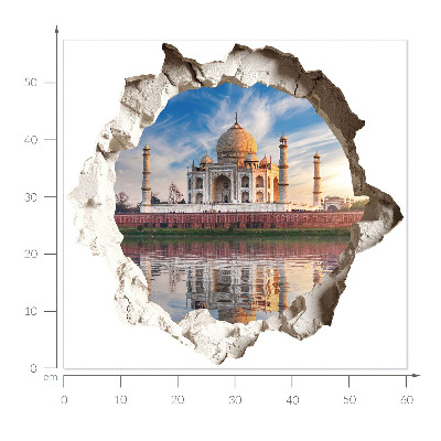 3D wall hole wallpaper 24x22 An exotic monument