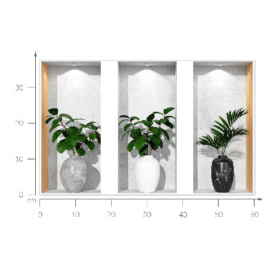 3D effect wall sticker 24x15 Plant niches