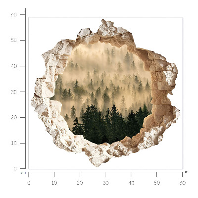 3D wall hole wallpaper 24x23 Mystical forest