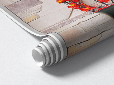 3D effect wall sticker 7x24 Flowers and stones