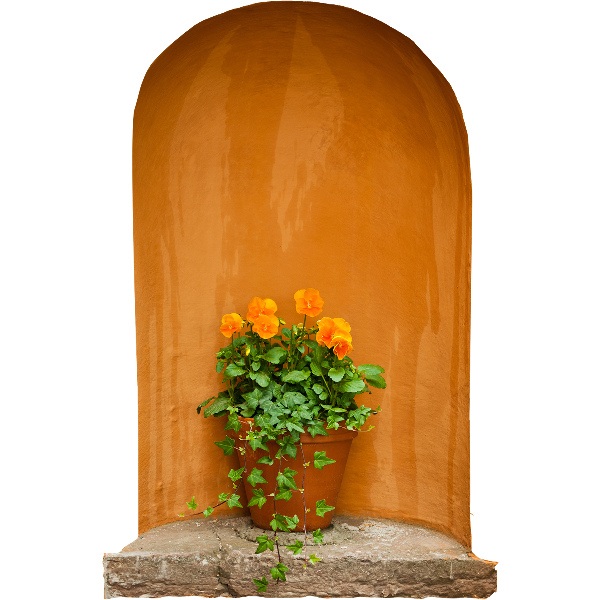 3D effect wall sticker 15x24 Flowers in a pot