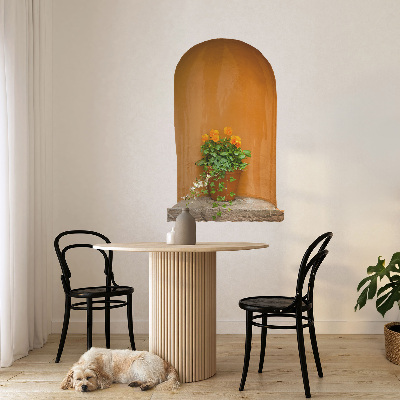 3D effect wall sticker 15x24 Flowers in a pot